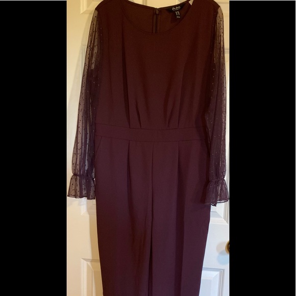 NWOT Du Jour petite wine colored jumpsuit.